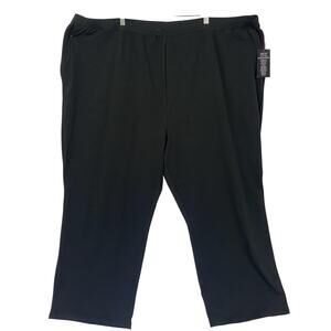 Catherines Pants Womens 5X Black Suprema Collection Pull On Pockets Knit 54x30